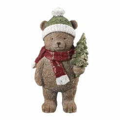 Bjørn med tre 7,5 cm brun Julepynt