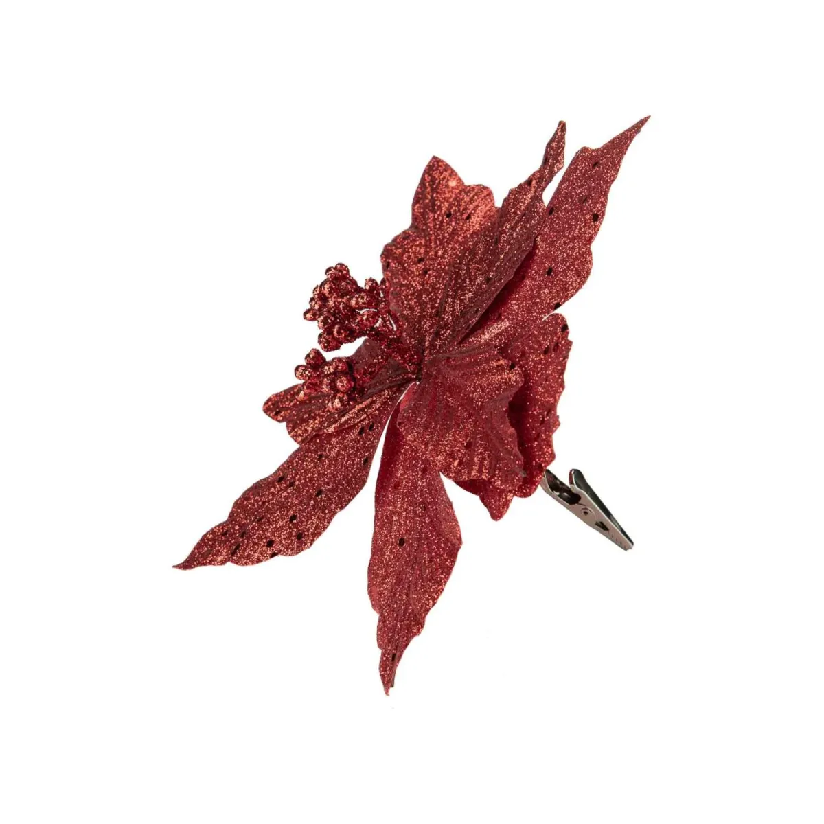 Discount Blomst på klype rød Julepynt|Julekuler