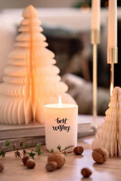 Sale Duftlys Best Wishes hvit Duftlys|Julelys Og Lysestaker