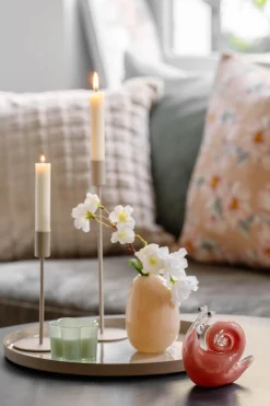 Outlet Figur Snegle 12 cm rosa Pynt