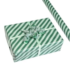Hot Gavepapir Stripe, grønn Gaveinnpakking