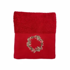 Online Gjestehåndkle krans rød Annen Tekstil|Baderomsartikler