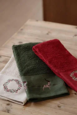 Outlet Gjestehåndkle reinsdyr grønn Annen Tekstil|Baderomsartikler