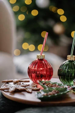 Sale Glass julekule rød Glass|Juleservering