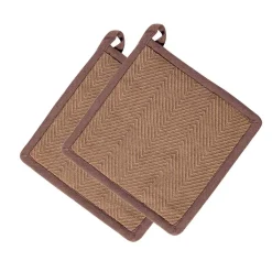 Hot Gryteklut Herringbone 2 pk brun Annen Tekstil|Kjøkkentekstil