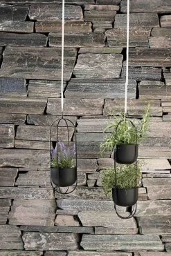 Clearance Hengepotte dobbel 58 cm sort Blomsterpotter Og Pidestaller