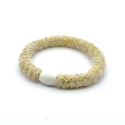 New Hårstrikk, furry, hvit/gull Hårstrikk