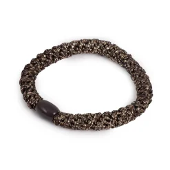 Online Hårstrikk Glitter sort/gull m/sort perle Hårstrikk