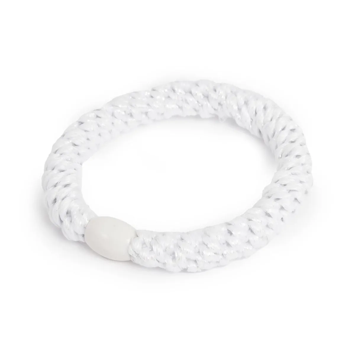 Best Hårstrikk hvit m/hvit perle Hårstrikk