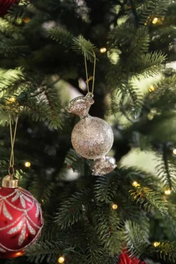 Clearance Julekule Candy Sølv Julekuler