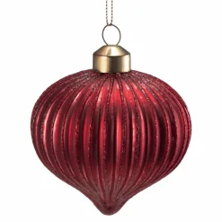 Hot Julekule dråpe rille rød Julekuler