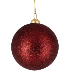 New Julekule glitter 4 pack rød Julekuler