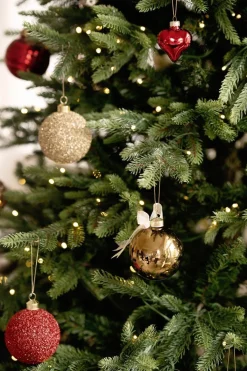 Outlet Julekule glitter perle gull Julekuler