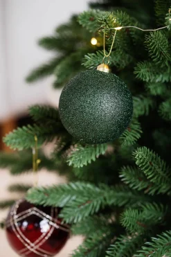 Julekule glitter 4pk grønn Julekuler