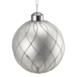 Sale Julekule sparkle hvit Julekuler