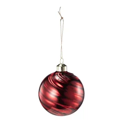Clearance Julekule Swirl rød Julekuler