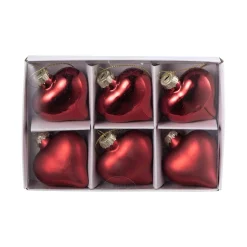 Outlet Juletrepynt Hjerter 6 pk Julekuler