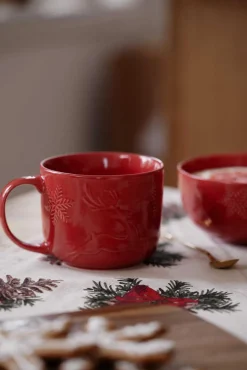 Discount Kopp Christmas Reindeer rød Krus|Servise