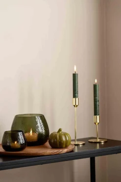 Outlet Kronelys 100% stearin 27,5 cm mørk grønn Kronelys