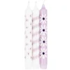 Outlet Kronelys 100% stearin 3 pk, Blomst lilla Kronelys