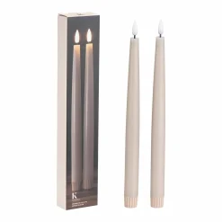 Discount Kronelys LED 2 pk 26,5 cm taupe Ledlys|Kronelys