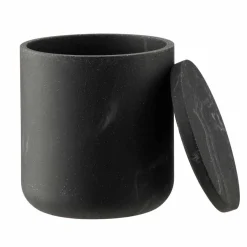 New Krukke med lokk marmor sort Baderomsartikler
