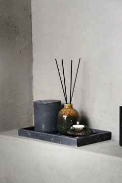 New Krukke med lokk marmor sort Baderomsartikler