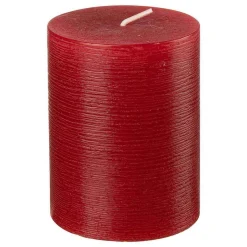 Hot Kubbelys rustikk 9 cm julerød Kubbelys|Julelys Og Lysestaker