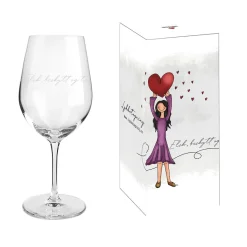 Online Lykketegning - Elsk, beskytt og tro på deg selv, Rødvinsglass 62 cl Glass