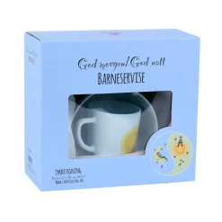 Best Lykketegning - God morgen/ God natt Barnesett 35 cl blå Servering|Servise