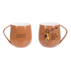 Outlet Lykketegning - Livet Krus 40 cl brun Krus