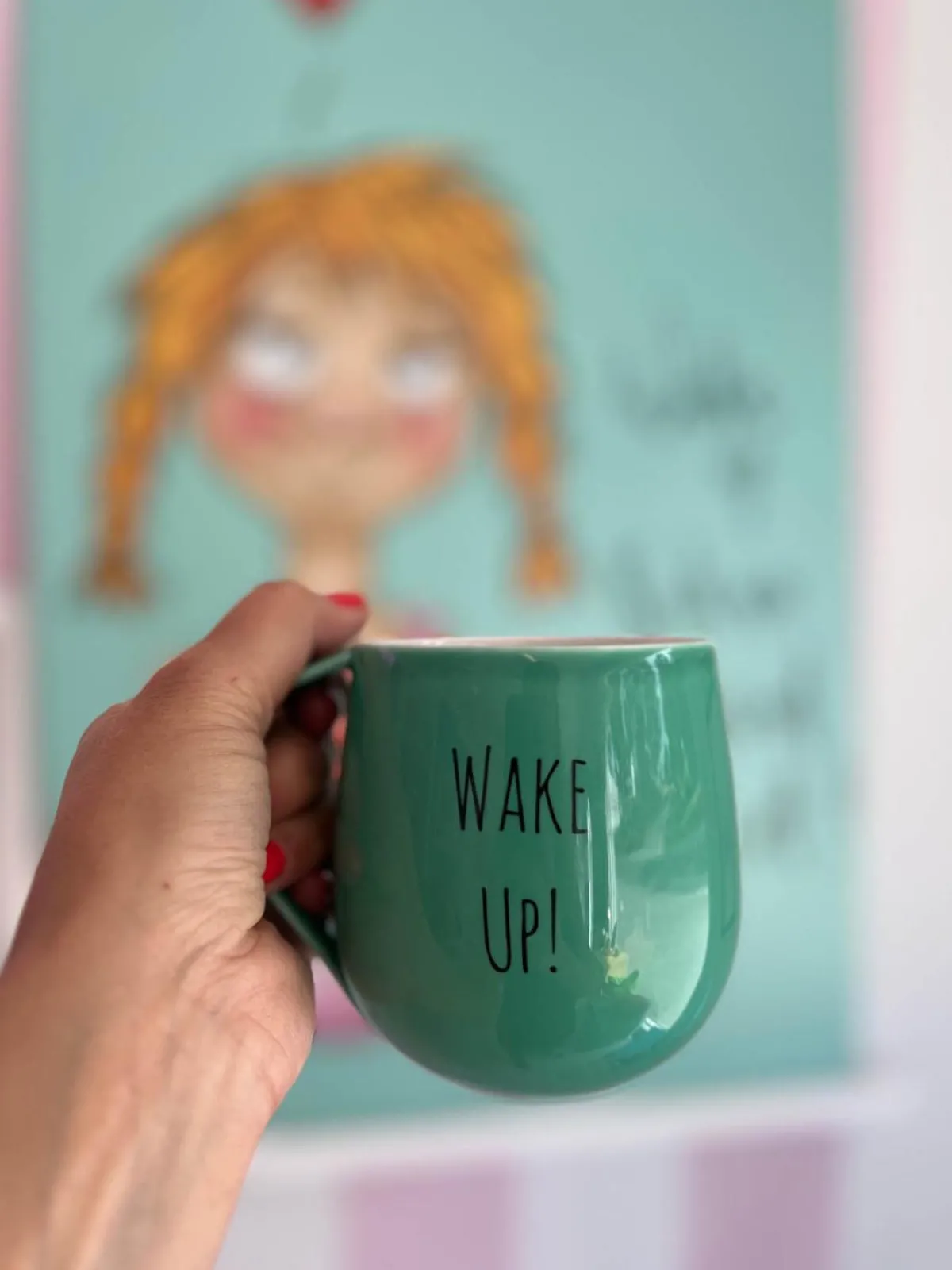 New Lykketegning - Wake up Krus 40 cl grønn Krus