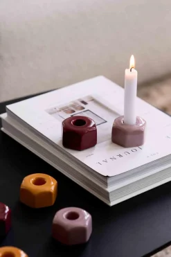 Lysestake Dora 6,7cm Oransje Lysestaker