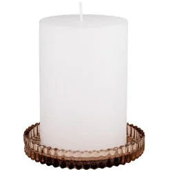 Clearance Lysholder rille 9cm brun Lysfat|Lysestaker