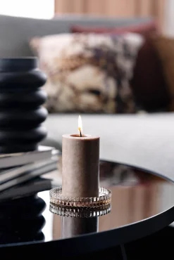 New Lysholder rille 9cm oliven Lysfat|Lysestaker