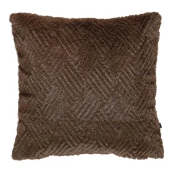 Online Putetrekk Faux fur grafisk 48x48cm brun Putetrekk|Juletekstil