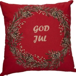 New Putetrekk God Jul krans 48x48 cm Putetrekk|Juletekstil
