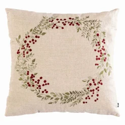 New Putetrekk krans broderi 48x48 cm Putetrekk|Juletekstil