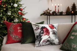 New Putetrekk velur Dompap skog 48x48cm Putetrekk|Juletekstil