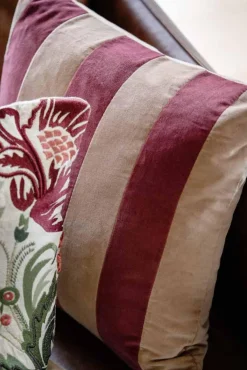 Hot Putetrekk velur striper 48x48 cm, burgunder Putetrekk