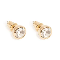 Online Øredobber med klar sten, Gull Ørepynt