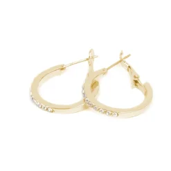 Online Øreringer, 20mm, Cubic Zirconia, Gull Ørepynt