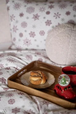 Best Sengesett Flanell Stars 140x220cm Juletekstil