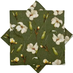 Clearance Serviett blomsterbris grønn Servietter