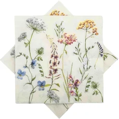 Clearance Serviett blomstereng hvit Servietter