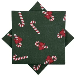 Outlet Serviett Candy cane grønn Servietter|Juleservietter
