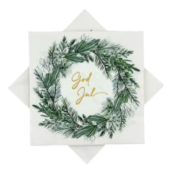 Serviett krans hvit Servietter|Juleservietter