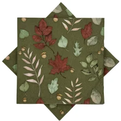 Online Serviett løv grønn Servietter