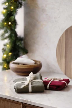 New Serviett Vindel Lin 42x42cm 4pk rød Annen Tekstil|Servietter