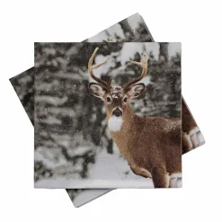 Serviett Vinterhjort Servietter|Juleservietter